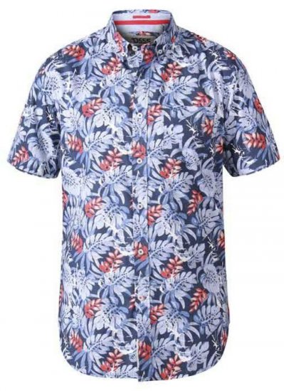 D555 Malibu Hawaiian Short Sleeve Shirt Blue - Πουκάμισα - Aνδρικά πουκαμισα μεγαλα μεγάλα μεγέθη