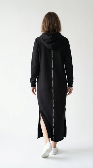Nora Mikken MARI Maxi Hoodie Dress Black - Φούτερ/Φούτερ με κουκούλα - 