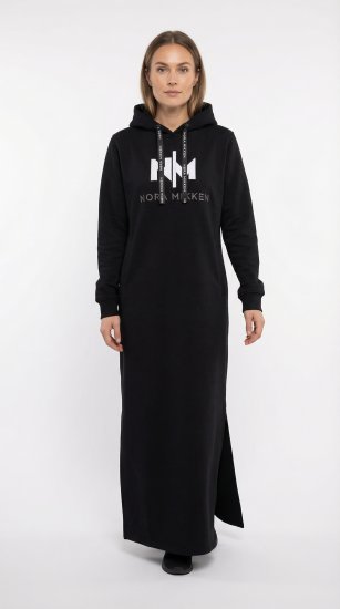 Nora Mikken MARI Maxi Hoodie Dress Black - Φούτερ/Φούτερ με κουκούλα - 