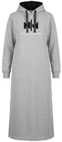 Nora Mikken MARI Maxi Hoodie Dress Grey - Φούτερ/Φούτερ με κουκούλα - 
