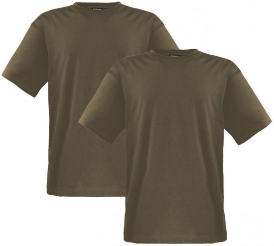 Adamo Marlon Comfort fit 2-pack T-shirt Khaki - Μακό μπλουζάκια - Aνδρικά μπλουζεσ μεγάλα μεγέθη