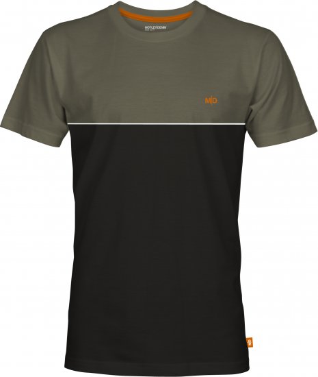 Motley Denim Athens Two-Toned T-Shirt Black/Dark Khaki - Μακό μπλουζάκια - Aνδρικά μπλουζεσ μεγάλα μεγέθη