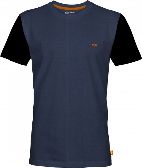 Motley Denim Granada Black Short Sleeved T-Shirt Dark Indigo - Μακό μπλουζάκια - Aνδρικά μπλουζεσ μεγάλα μεγέθη