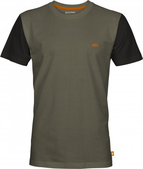 Motley Denim Granada Black Short Sleeved T-Shirt Dark Khaki - Μακό μπλουζάκια - Aνδρικά μπλουζεσ μεγάλα μεγέθη