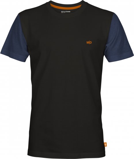 Motley Denim Vigo Colored Short Sleeve T-Shirt Black/Dark Indigo - Μακό μπλουζάκια - Aνδρικά μπλουζεσ μεγάλα μεγέθη