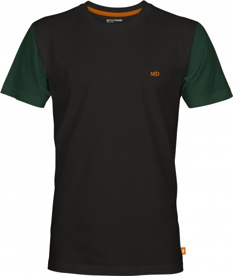 Motley Denim Vigo Colored Short Sleeve T-Shirt Black/Racing Green - Μακό μπλουζάκια - Aνδρικά μπλουζεσ μεγάλα μεγέθη