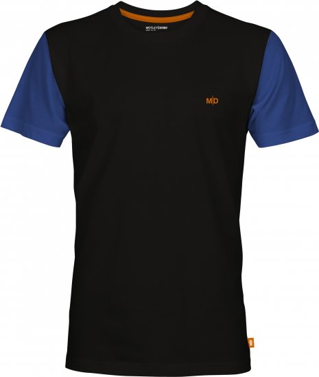 Motley Denim Vigo Colored Short Sleeve T-Shirt Black/Royal Blue - Μακό μπλουζάκια - Aνδρικά μπλουζεσ μεγάλα μεγέθη