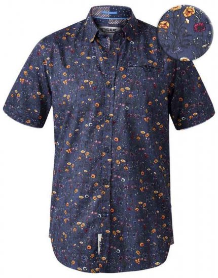 D555 Medway Floral Ao Print Short Sleeve Shirt - Πουκάμισα - Aνδρικά πουκαμισα μεγαλα μεγάλα μεγέθη