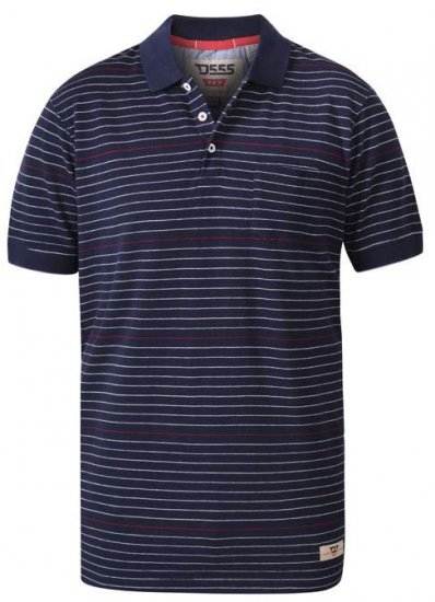 D555 Metro Stripe Jersey Polo Navy Stripe - Πόλο μπλουζάκια - Aνδρικά μπλουζακια πολο μεγάλα μεγέθη