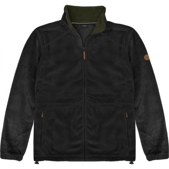 Double Outfitters MFT-7088 Fleece Full-Zip Jacket Black - Μπουφάν - Aνδρικά μπουφαν μεγάλα μεγέθη