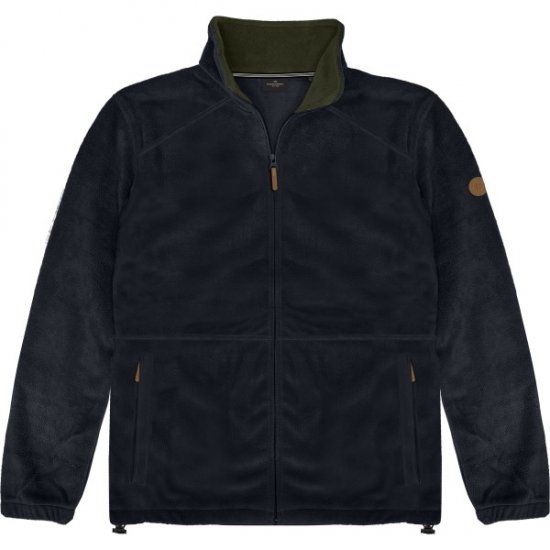 Double Outfitters MFT-7088 Fleece Full-Zip Jacket Navy - Μπουφάν - Aνδρικά μπουφαν μεγάλα μεγέθη