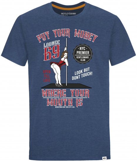 Motley Denim T-shirt Midtown Dark Indigo - Μακό μπλουζάκια - Aνδρικά μπλουζεσ μεγάλα μεγέθη