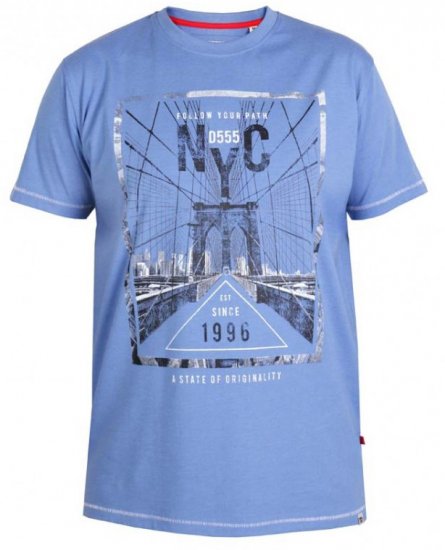 D555 Monty T-shirt Blue - Μακό μπλουζάκια - Aνδρικά μπλουζεσ μεγάλα μεγέθη