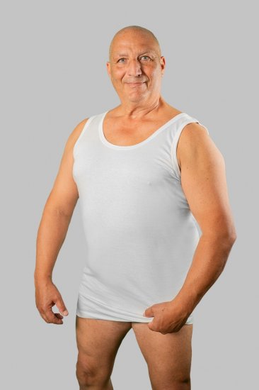20 Nodi Crew Neck Tank Top in Combed Cotton Jersey White - Εσώρουχα/Μαγιό - Aνδρικά Εσώρουχα μεγάλα μεγέθη