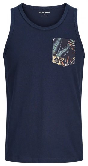 Jack & Jones Honolulu Pocket Tanktop Navy - Μακό μπλουζάκια - Aνδρικά μπλουζεσ μεγάλα μεγέθη