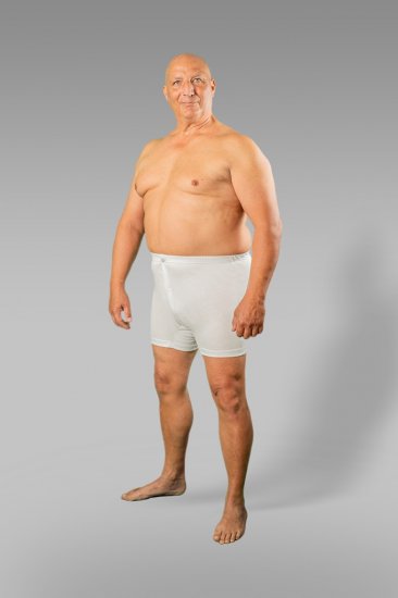 20 Nodi Combed Cotton Jersey Boxer with Front Button Fly White - Εσώρουχα/Μαγιό - Aνδρικά Εσώρουχα μεγάλα μεγέθη