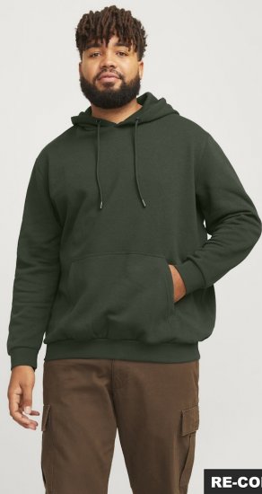 Jack & Jones Bradley Hoodie Dark Green - φούτερ/Φούτερ με κουκούλα - φούτερ/Φούτερ με κουκούλα ανδρικά μεγάλα μεγέθη 