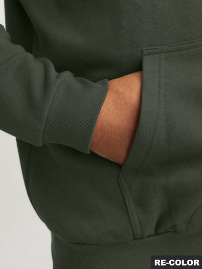 Jack & Jones Bradley Hoodie Dark Green - φούτερ/Φούτερ με κουκούλα - φούτερ/Φούτερ με κουκούλα ανδρικά μεγάλα μεγέθη 