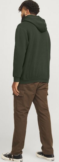 Jack & Jones Bradley Hoodie Dark Green - φούτερ/Φούτερ με κουκούλα - φούτερ/Φούτερ με κουκούλα ανδρικά μεγάλα μεγέθη 