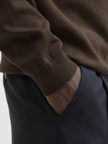 Jack & Jones BASIC Knitted Sweater Brown - φούτερ/Φούτερ με κουκούλα - φούτερ/Φούτερ με κουκούλα ανδρικά μεγάλα μεγέθη 