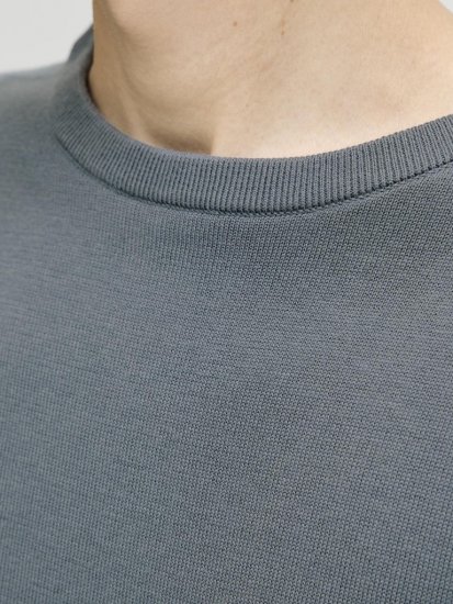 Jack & Jones BASIC Knitted Sweater Grey - φούτερ/Φούτερ με κουκούλα - φούτερ/Φούτερ με κουκούλα ανδρικά μεγάλα μεγέθη 