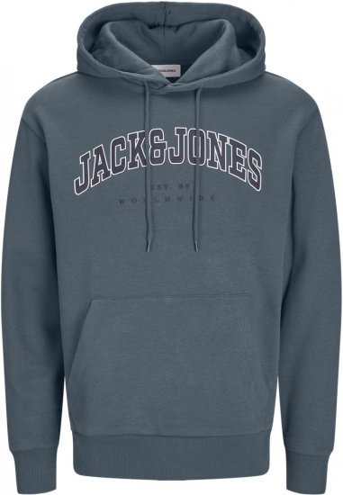 Jack & Jones CALEB Hoodie Blue - φούτερ/Φούτερ με κουκούλα - φούτερ/Φούτερ με κουκούλα ανδρικά μεγάλα μεγέθη 