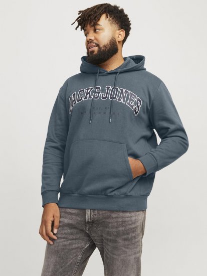 Jack & Jones CALEB Hoodie Blue - φούτερ/Φούτερ με κουκούλα - φούτερ/Φούτερ με κουκούλα ανδρικά μεγάλα μεγέθη 