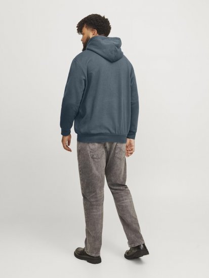 Jack & Jones CALEB Hoodie Blue - φούτερ/Φούτερ με κουκούλα - φούτερ/Φούτερ με κουκούλα ανδρικά μεγάλα μεγέθη 