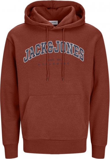 Jack & Jones CALEB Hoodie Red - φούτερ/Φούτερ με κουκούλα - φούτερ/Φούτερ με κουκούλα ανδρικά μεγάλα μεγέθη 
