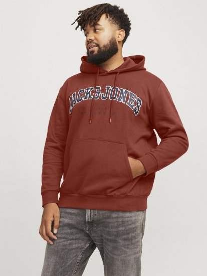 Jack & Jones CALEB Hoodie Red - φούτερ/Φούτερ με κουκούλα - φούτερ/Φούτερ με κουκούλα ανδρικά μεγάλα μεγέθη 