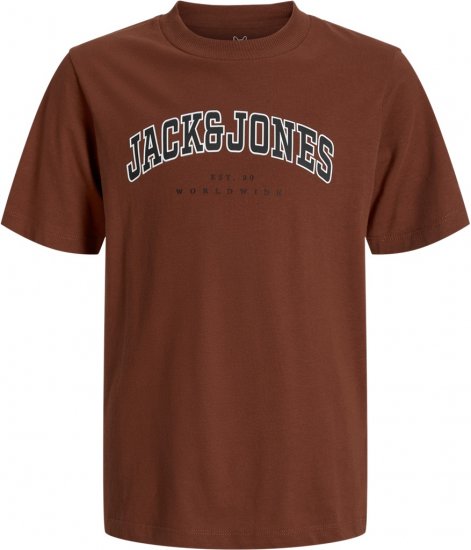 Jack & Jones Caleb Varsity T-Shirt Red - Μακό μπλουζάκια - Aνδρικά μπλουζεσ μεγάλα μεγέθη