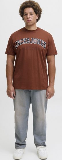 Jack & Jones Caleb Varsity T-Shirt Red - Μακό μπλουζάκια - Aνδρικά μπλουζεσ μεγάλα μεγέθη