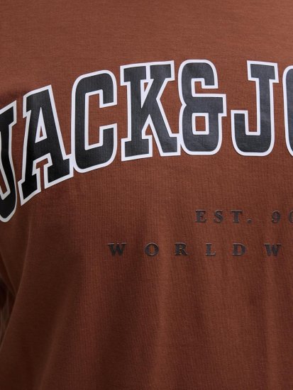 Jack & Jones Caleb Varsity T-Shirt Red - Μακό μπλουζάκια - Aνδρικά μπλουζεσ μεγάλα μεγέθη
