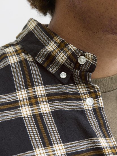 Jack & Jones Classic Flannel Long Sleeve Shirt Black - Πουκάμισα - Aνδρικά πουκαμισα μεγαλα μεγάλα μεγέθη