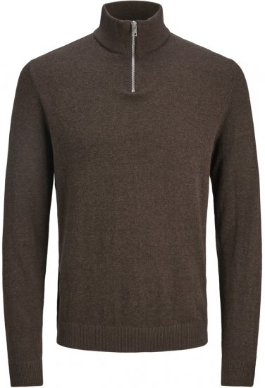 Jack & Jones Emil Knitted Pullover Brown - φούτερ/Φούτερ με κουκούλα - φούτερ/Φούτερ με κουκούλα ανδρικά μεγάλα μεγέθη 