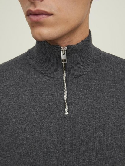 Jack & Jones Emil Knitted Pullover Grey - φούτερ/Φούτερ με κουκούλα - φούτερ/Φούτερ με κουκούλα ανδρικά μεγάλα μεγέθη 
