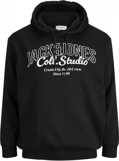 Jack & Jones Makoto Hoodie Black - φούτερ/Φούτερ με κουκούλα - φούτερ/Φούτερ με κουκούλα ανδρικά μεγάλα μεγέθη 
