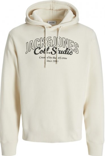 Jack & Jones Makoto Hoodie White - φούτερ/Φούτερ με κουκούλα - φούτερ/Φούτερ με κουκούλα ανδρικά μεγάλα μεγέθη 