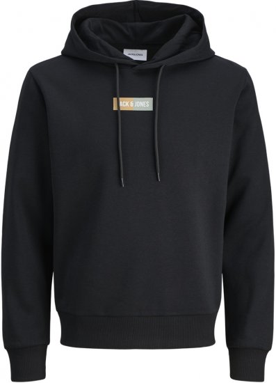 Jack & Jones Pan Hoodie Black - φούτερ/Φούτερ με κουκούλα - φούτερ/Φούτερ με κουκούλα ανδρικά μεγάλα μεγέθη 