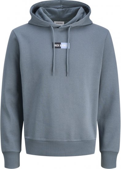 Jack & Jones Pan Hoodie Grey - φούτερ/Φούτερ με κουκούλα - φούτερ/Φούτερ με κουκούλα ανδρικά μεγάλα μεγέθη 