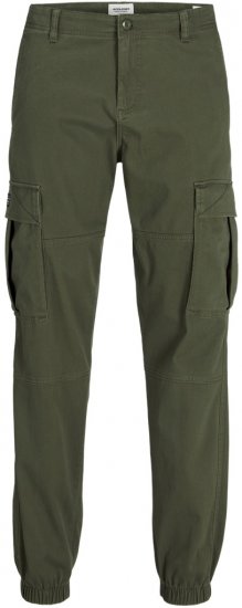 Jack & Jones Jonnie Cuffed Cargo Pants Green - Τζιν και παντελόνια - Aνδρικα τζιν παντελόνια μεγάλα μεγέθη