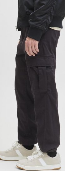 Jack & Jones Jonnie Cuffed Cargo Pants Black - Τζιν και παντελόνια - Aνδρικα τζιν παντελόνια μεγάλα μεγέθη