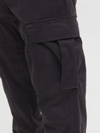 Jack & Jones Jonnie Cuffed Cargo Pants Black - Τζιν και παντελόνια - Aνδρικα τζιν παντελόνια μεγάλα μεγέθη