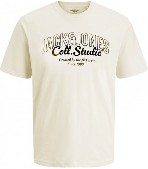 Jack & Jones Makoto T-Shirt Antique White - Μακό μπλουζάκια - Aνδρικά μπλουζεσ μεγάλα μεγέθη