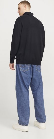 Jack & Jones Basic Knitted Sweater with Rolled Neck Black - φούτερ/Φούτερ με κουκούλα - φούτερ/Φούτερ με κουκούλα ανδρικά μεγάλα μεγέθη 