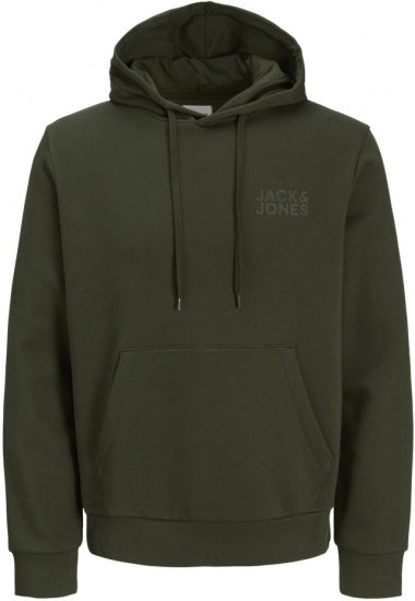 Jack & Jones ECORP Hoodie Green - φούτερ/Φούτερ με κουκούλα - φούτερ/Φούτερ με κουκούλα ανδρικά μεγάλα μεγέθη 