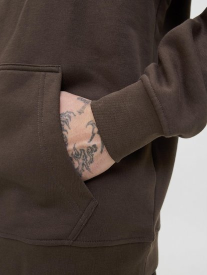 Jack & Jones Soho Hoodie Brown - φούτερ/Φούτερ με κουκούλα - φούτερ/Φούτερ με κουκούλα ανδρικά μεγάλα μεγέθη 