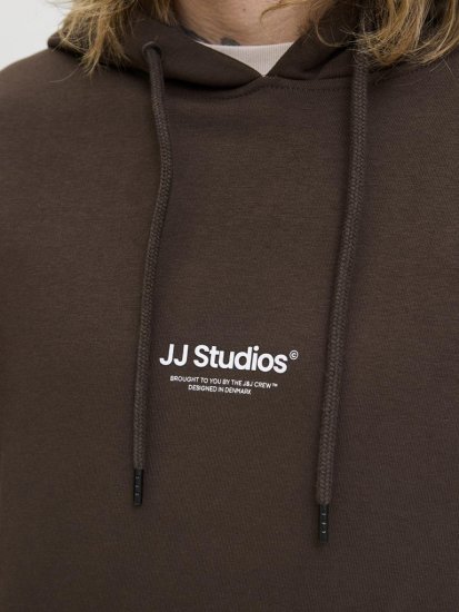 Jack & Jones Soho Hoodie Brown - φούτερ/Φούτερ με κουκούλα - φούτερ/Φούτερ με κουκούλα ανδρικά μεγάλα μεγέθη 