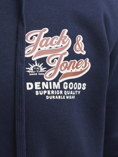 Jack & Jones Logo 2 COL Hoodie with Zipper Blue - φούτερ/Φούτερ με κουκούλα - φούτερ/Φούτερ με κουκούλα ανδρικά μεγάλα μεγέθη 