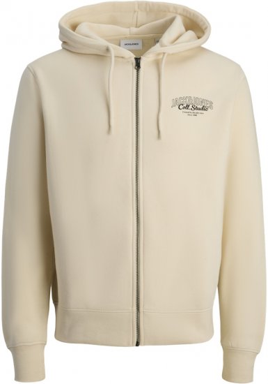 Jack & Jones Makoto Hoodie with Zipper White - φούτερ/Φούτερ με κουκούλα - φούτερ/Φούτερ με κουκούλα ανδρικά μεγάλα μεγέθη 